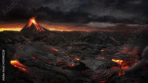 Print op canvas Volcanic landscape