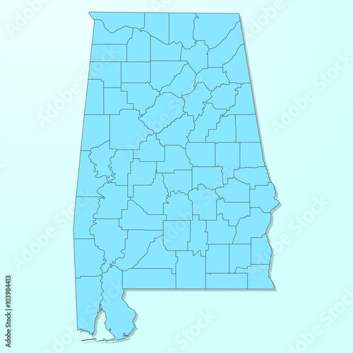 Alabama blue map on degraded background vector