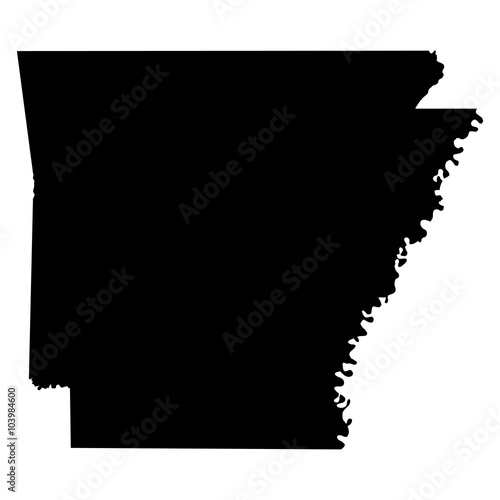 Arkansas map on white background vector photo