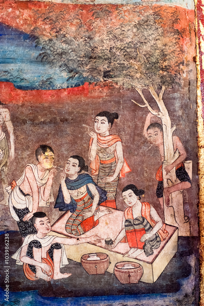 Mural Painting at Wat Phra Singh, Chiang Mai