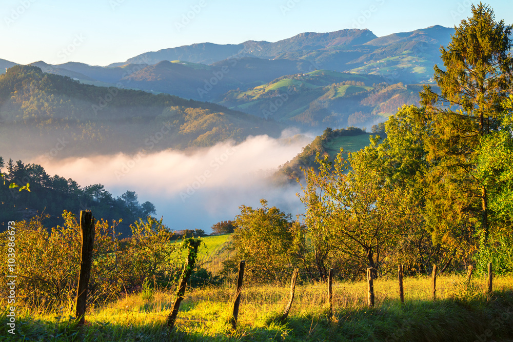 Basque Country Spain Landscape near the Village Orio