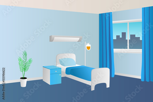 Hospital ward clinic room interior illustration vector