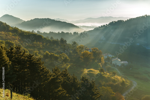 Basque Country Spain Landscape near the Village Orio © tichr