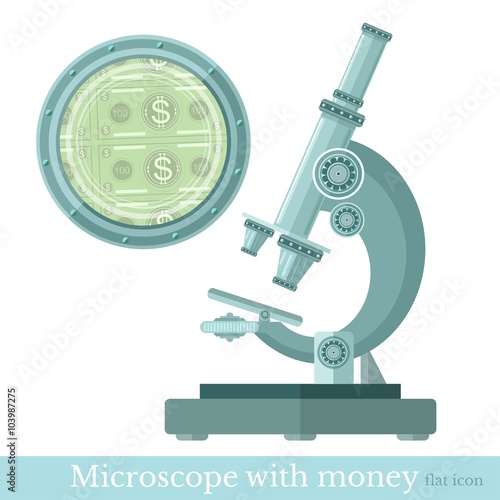 flat concept microscope with money