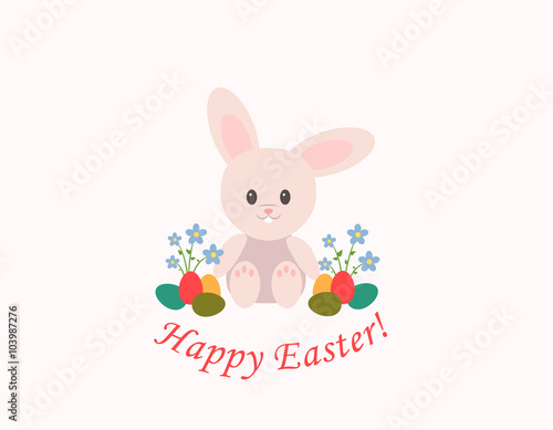 Happy Easter! Illustration with bunny © dari87