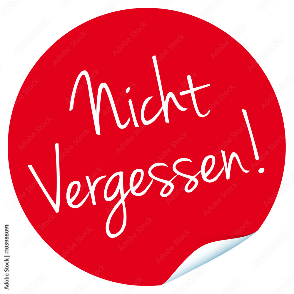 Nicht Vergessen! Stock Vector Adobe Stock