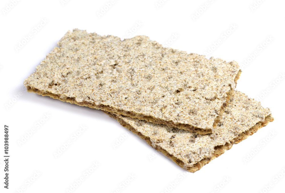 stacked crisp bread, isolated on white background. stacked crisp bread, isolated on white background.