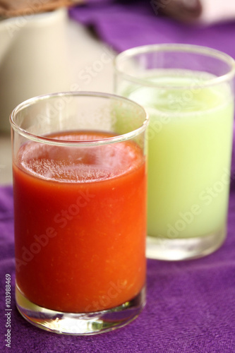fruit and vegetable juice.