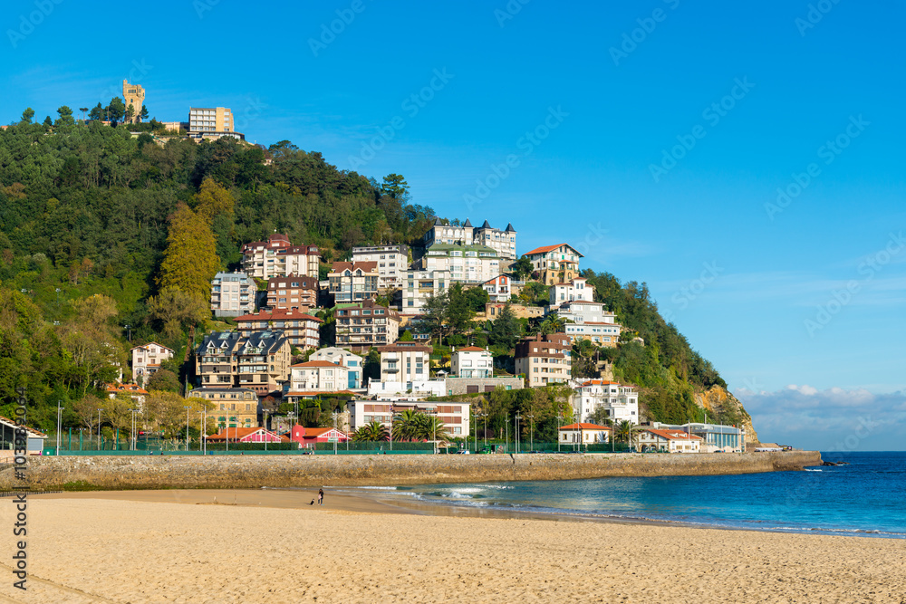 Fototapeta premium Plaża San Sebastian, Hiszpania