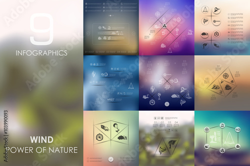 wind infographic with unfocused background