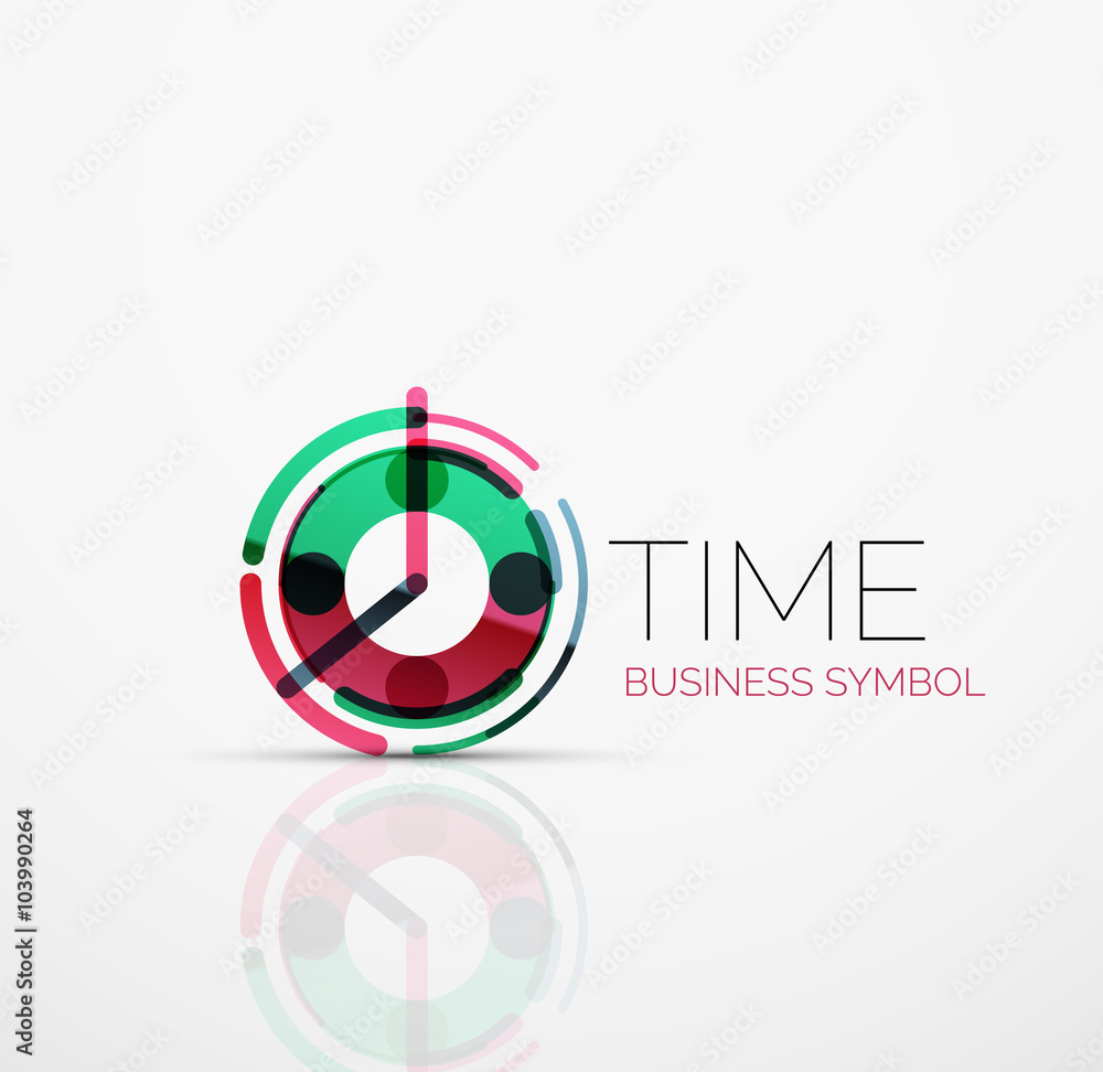 Vector abstract logo idea, time concept or clock business icon. Creative logotype design template Vector abstract logo idea, time concept or clock business icon. Creative logotype design template
