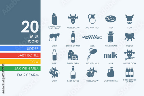 Set of milk icons
