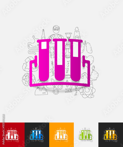 tube paper sticker with hand drawn elements