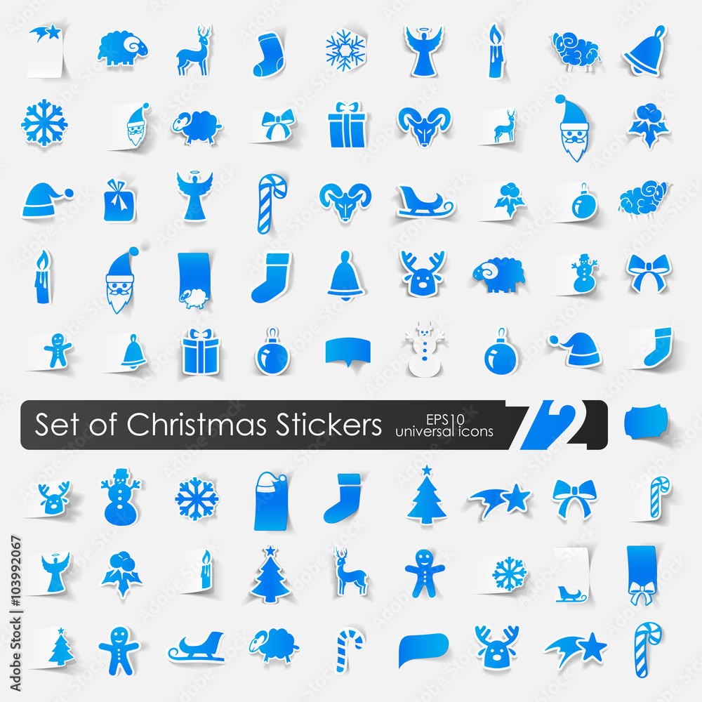 Set of Christmas stickers Set of Christmas stickers