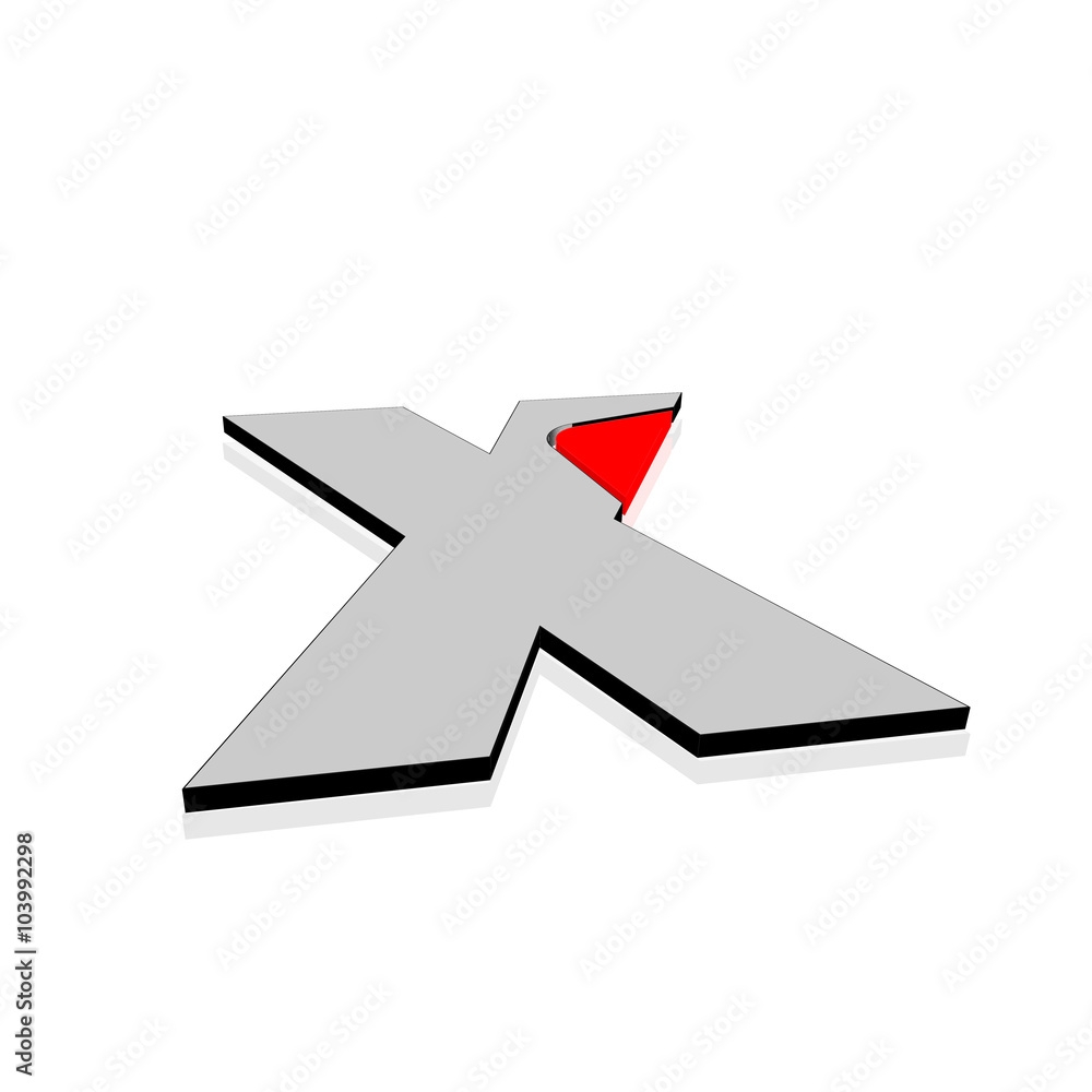 X Strich rot X Strich rot