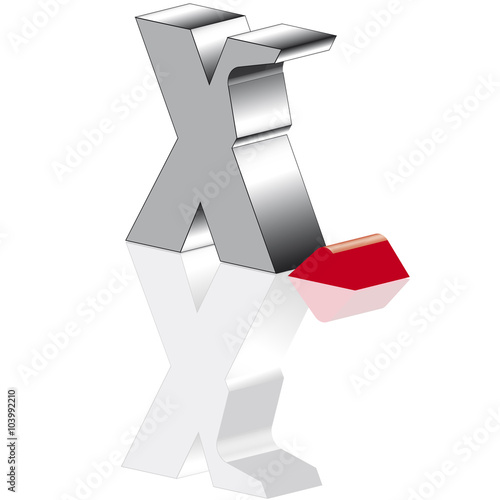 X Strich rot ab
