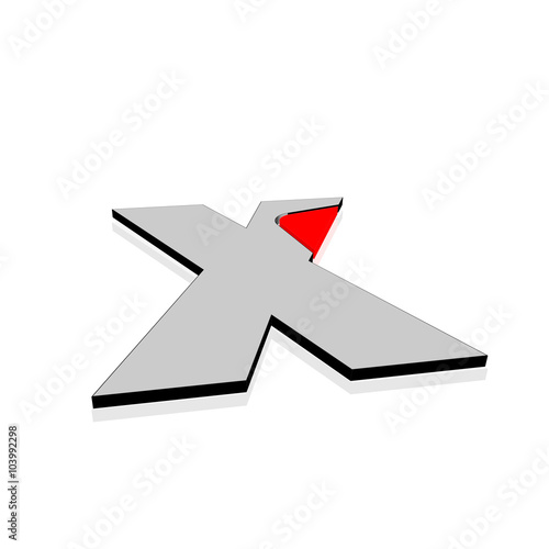 X Strich rot