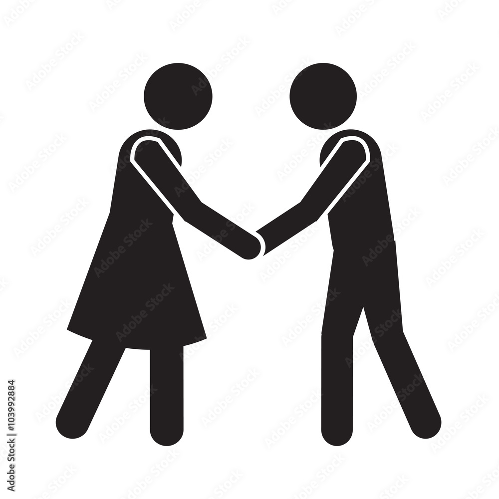 Business Mans Handshake Icon Illustration design