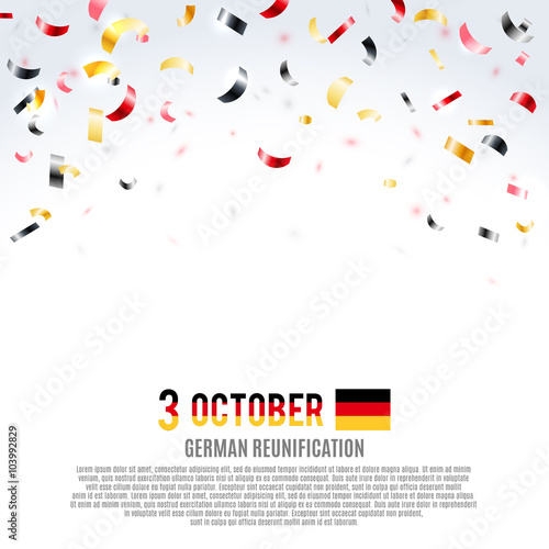 German Reunification Day background. Vector illustration, eps10.