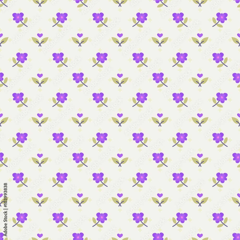 Little Purple Flowers Seamless Pattern
