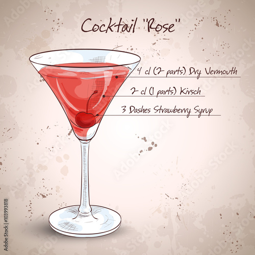 Alcoholic cocktail Rose 