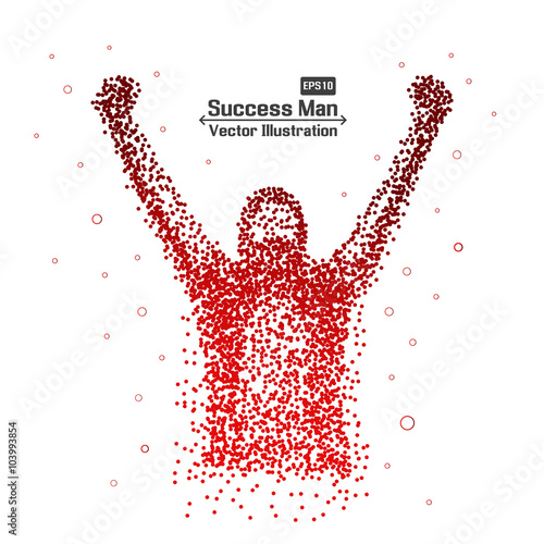 Abstract successful man from dot