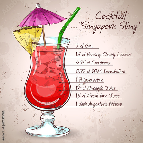 The Singapore Sling cocktail