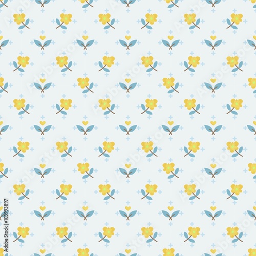 Little Yellow Flowers Seamless Pattern