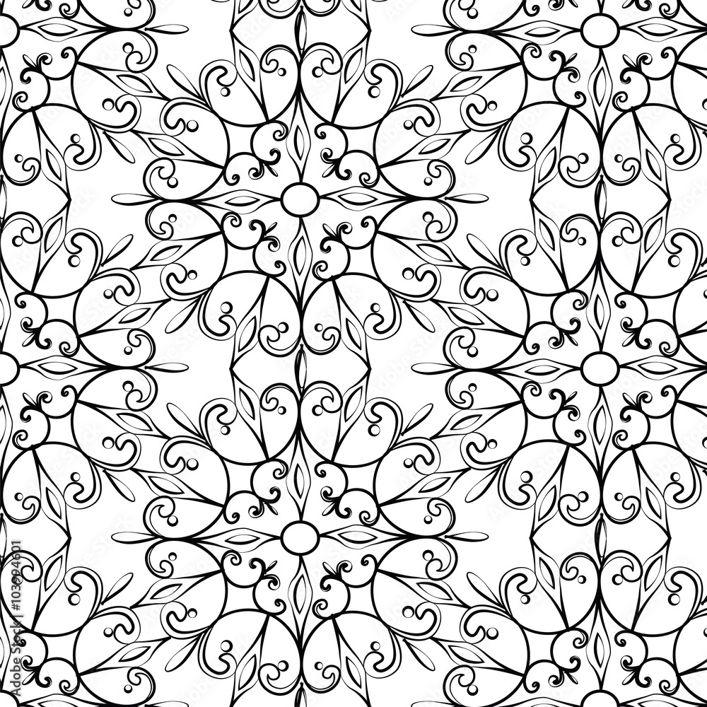 Classic style circular ornament pattern. Vector