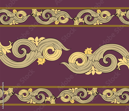 Classic empire style colorful ornament pattern. Vector