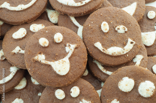 macro of smileys cookies