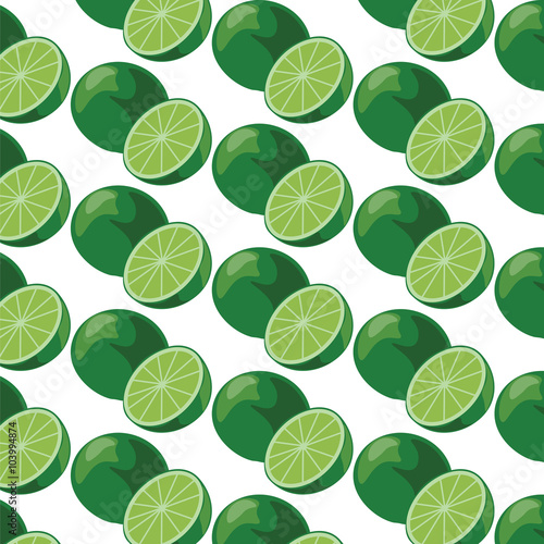 Lime fruit pattern. Vector