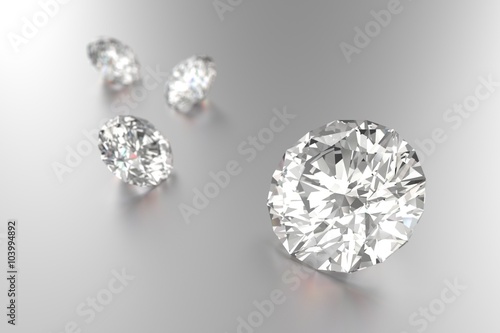 Luxury diamonds on white background