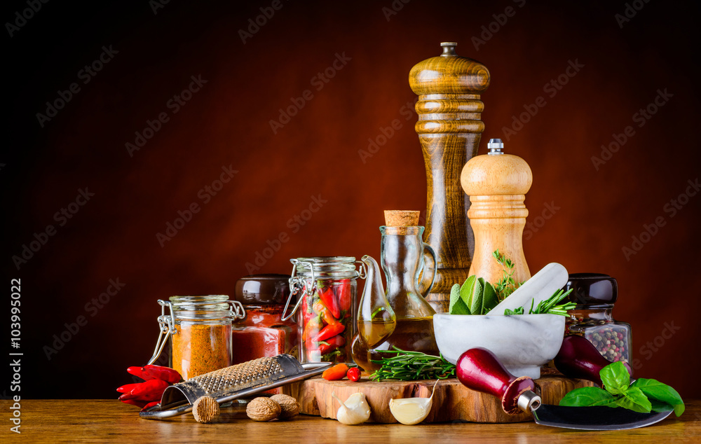 Food Seasoning Ingredients - obrazy, fototapety, plakaty 