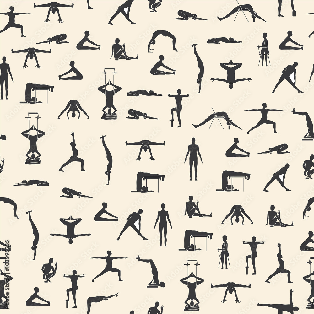 Set of yoga poses in vector. Set of yoga poses in vector.