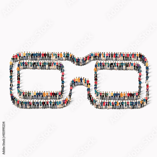 people shape 3D glasses Icon