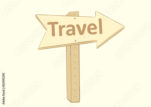Road sign of travel