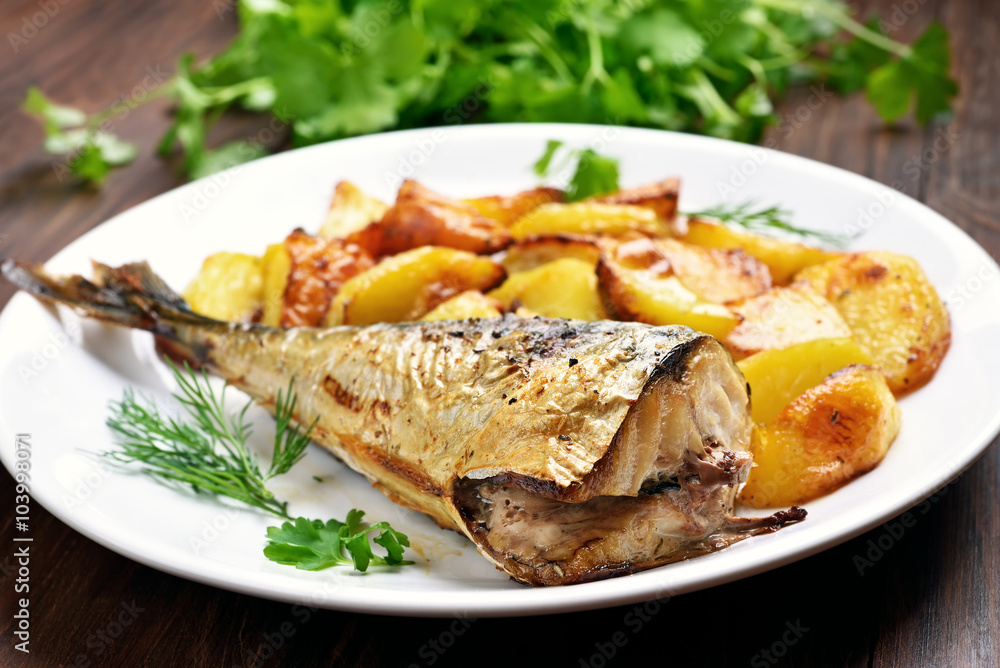Roasted mackerel fish Roasted mackerel fish