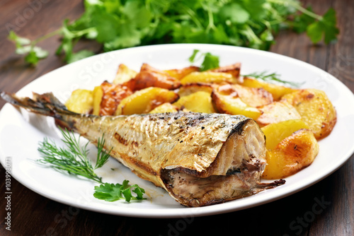 Roasted mackerel fish