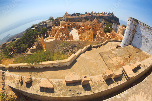 Photography Jain temple complex on top of Shatrunjaya hill