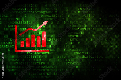 Advertising concept: Growth Graph on digital background
