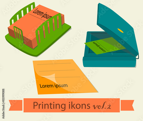 Print icons set2. 