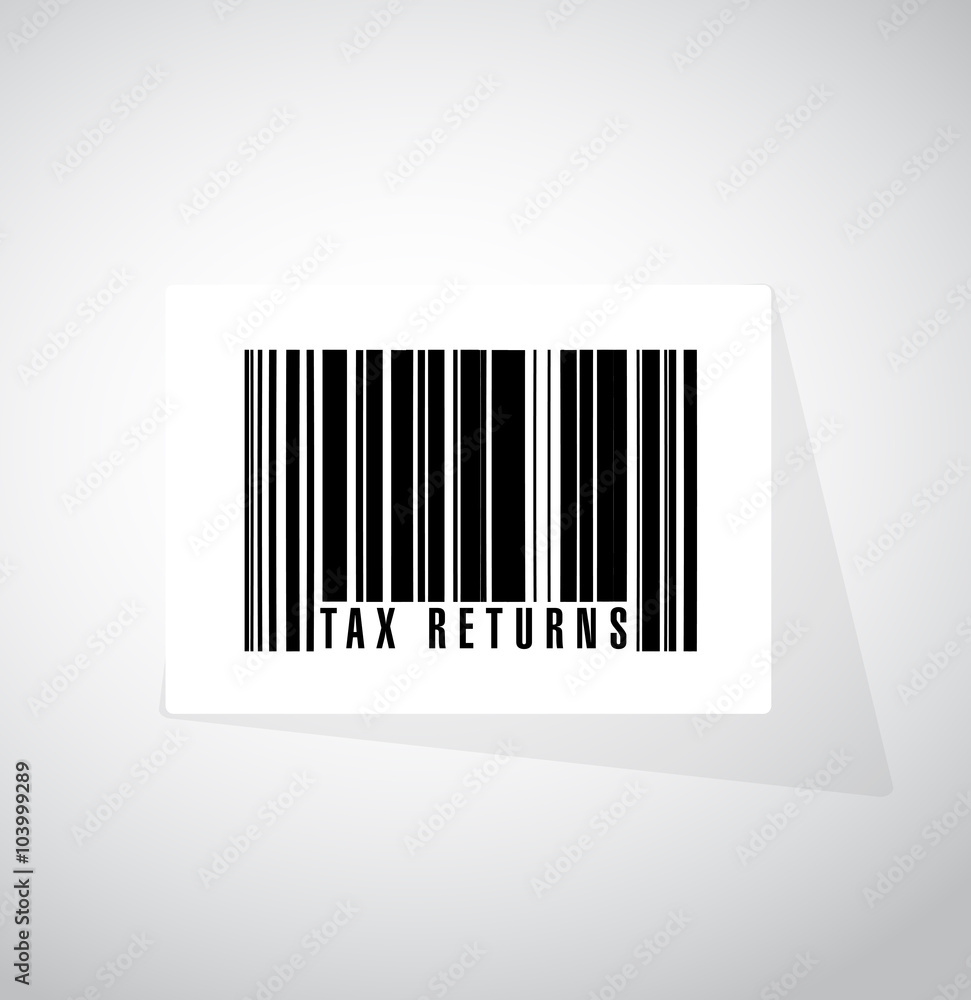 tax returns barcode sign concept tax returns barcode sign concept