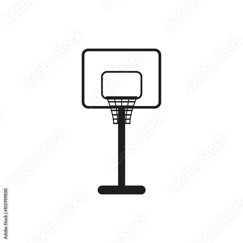 Simple black basketball backboard icon symbol
