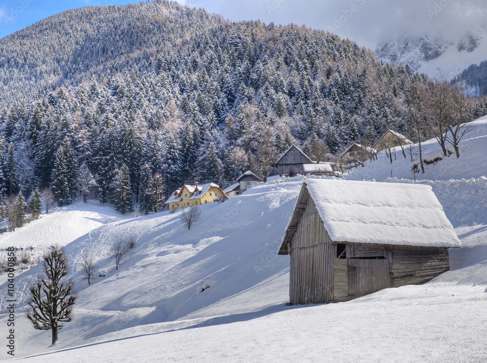 Winterlandschaft bei Zell Pfarre (Sele-Fara) / Südkärnten / Österreich Winterlandschaft bei Zell Pfarre (Sele-Fara) / Südkärnten / Österreich