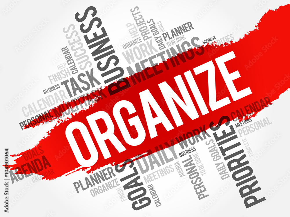 Organize word cloud business concept