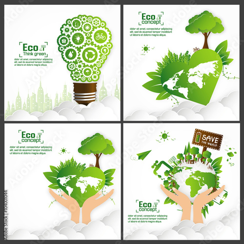 Ecology concept. save world vector illustration