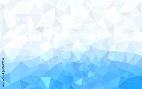 Blue polygonal design pattern, which consist of triangles and gradient in origami style.