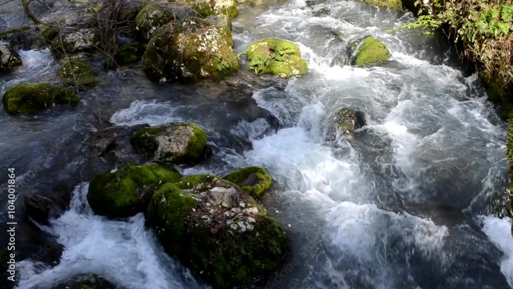 Moutain river in Abkhazia, New Athos, Caucasus. Top view Moutain river in Abkhazia, New Athos, Caucasus. Top view