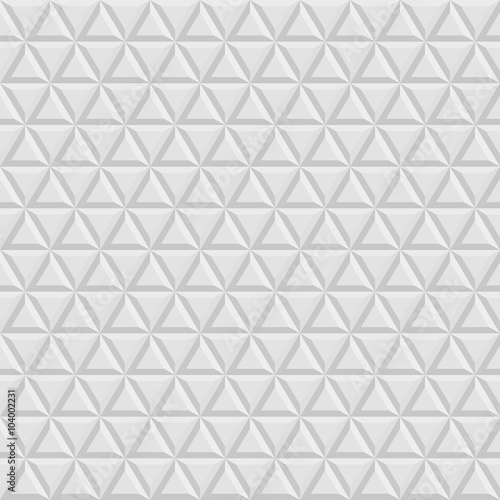 Fototapeta Naklejka Na Ścianę i Meble -  Seamless vector light background. Modern volume geometric pattern with repeating triangles